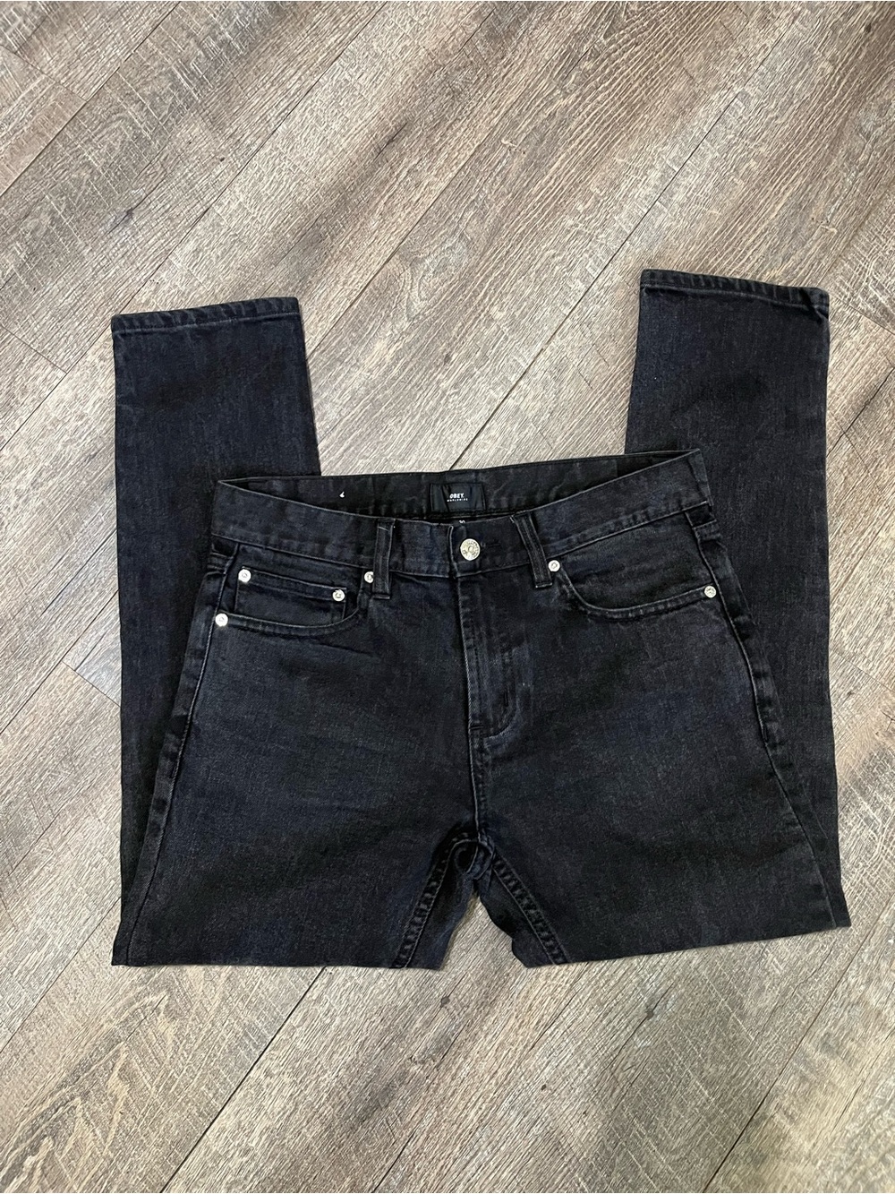 Obey Men's Black Slim Straight Jeans